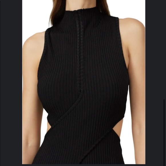 Bec & bridge Dark Instinct ribbed black cutout Midi Dress - Picture 9 of 9
